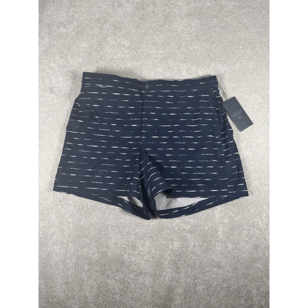VRST Mens 5"‎ Resort Shorts Slim Fit Large Navy UPF 50 Stretch Performance New